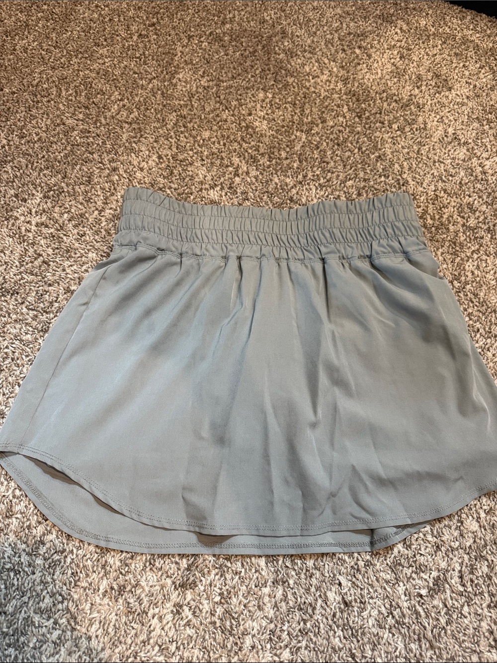 Casual Elastic Waist Skort  Silver
